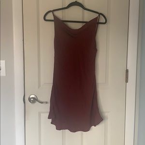 burgundy cowl neck dress